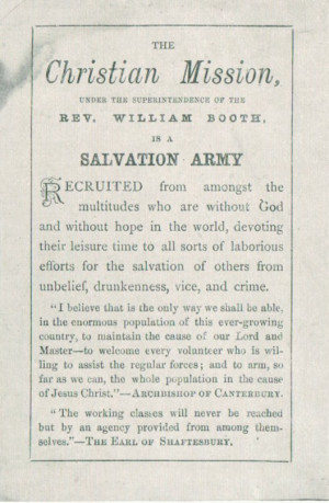 The Christian Mission becomes The Salvation Army (May 1878)