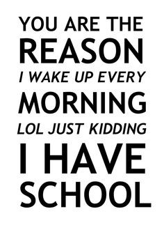 You are the reason I wake up every morning, LOL just kidding i have ...