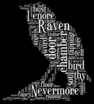 The Raven By Edgar Allan Poe Word Cloud Digital Art