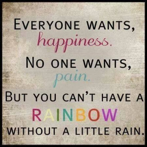 Happiness/ pain - rainbow/rain