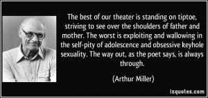 The best of our theater is standing on tiptoe, striving to see over ...
