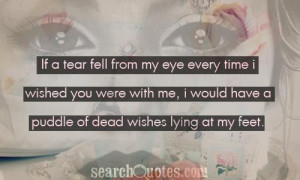 if a tear fell from my eye every time I wished you were with me, I ...