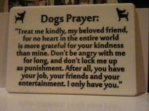 Dog's Prayer engraved and painted in Corian.