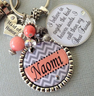 ... Maid Of Honor, Gift Chevron, Chevron Keychains, Best Bridesmaid Gift