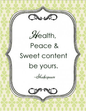 Shakespeare Quote Christmas Card - Health Peace and sweet content be ...