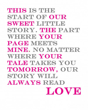 This Is The Start Of Our Sweet Little Story Quote In Simple Design