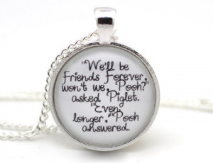 ... the Pooh 'We'll be Friends Forever' Pooh and Piglet Quote Necklace