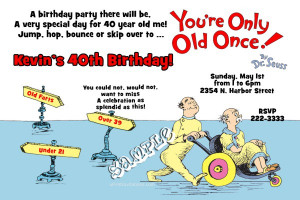 Printable Dr Seuss Over the Hill Birthday Invitation