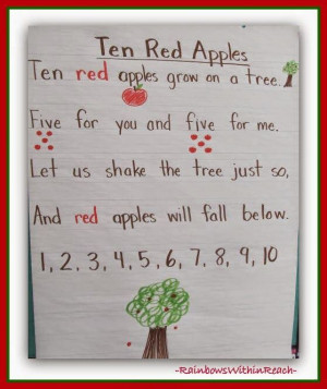 apple poem anchor chart apple roundup at rainbowswithinreach