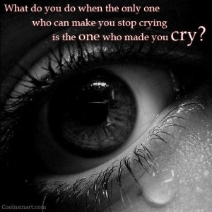 What do you do when the only one who can make you stop crying is the ...