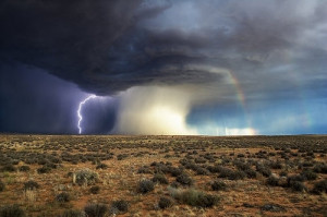 cloud, desert, lightning, rainbow, relampago, sky, storm, tempestade ...