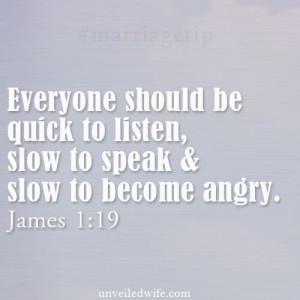 and slow to become angry” James 1:19 The first year of marriage ...