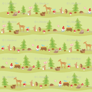 woodland animal fabric