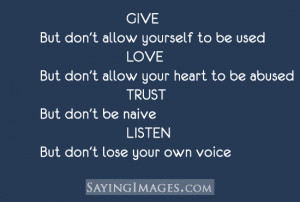Give, Love, Trust, Listen: Quote About Give Love Trust Listen ~ Daily ...