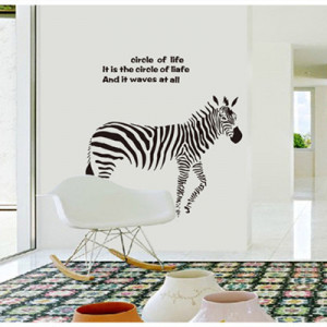 Inspirational Quotes English Vinyl Decals Zebra Horses 3D Emoji Wall ...