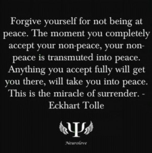 Surrender. Also a great reminder for those on the Life Path of Peace ...