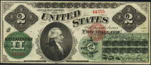 Thomas Jefferson Two Dollar Bill