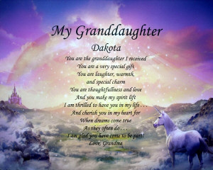 My Granddaughter Personalized Poem