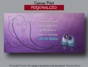 ... Lovebirds wedding art, Personalized canvas wall quote, Orchid bathroom