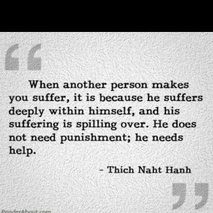 ... why another human being would want another human being to suffer