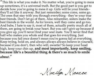 ... hope, life, love, marilyn, marilyn monroe, phrase, quote, quotes, sch
