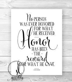 Military Quote, Honor quote, Wall Art, Home Decor, Typography Quote ...