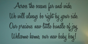 Welcome Home, Baby Boy Wall Decal