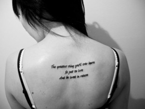 42. Back love quote tattoo