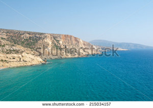 Beach Near Matala On The Crete Island Greece Stock Photo