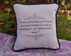 ... Brontë Inspired Pillow. Heathcliff Quote. Cotton Decorative Pillow