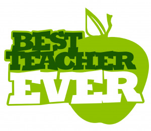 Best Teacher Ever Precut Wafer Card Cupcake Toppers In Green