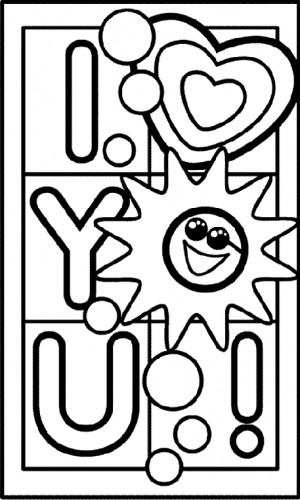 Love You coloring page