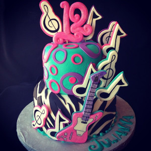 rock star guitar birthday cake