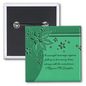 Green Floral Cute Design Quotes Button
