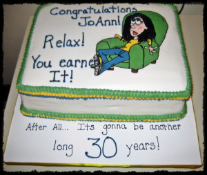 to do a cake for another employee's 30th year working there. 30 YEARS ...