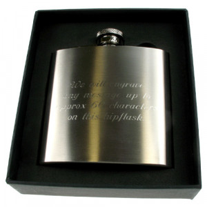 Personalised 18th Birthday Engraved Brushed Steel Hip Flask