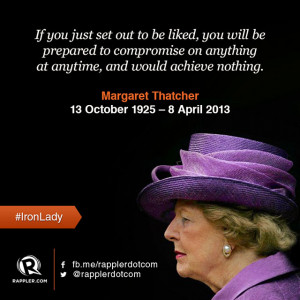 The lady's not for turning' -- Thatcher in quotes