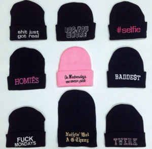 hat beanie hommies black pink winter outfits cold edit tags