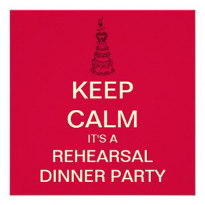 KEEP CALM Wedding Rehearsal Dinner Invite (Red)