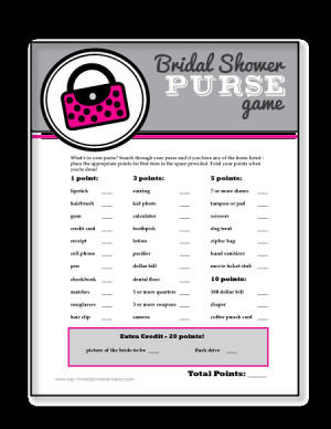 ... purses - a perfect ice breaker game! #bridalshowergames #bridalshower