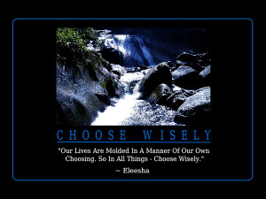 Choose Wisely Quotes and Affirmations by Eleesha [www.eleesha.com]