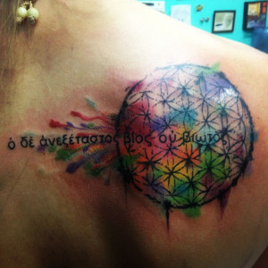flower of life tattoo chest