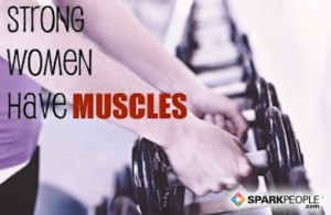 Motivational Quote - Strong women have muscles.