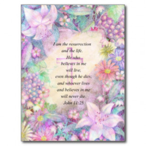 Bible verse and flowers post cards