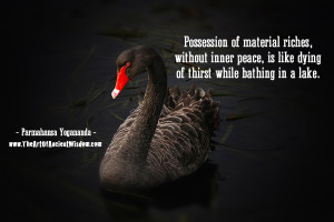 Possession of material riches, without inner peace, is like dying of ...