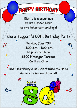 Super 80th Birthday Party Invitations