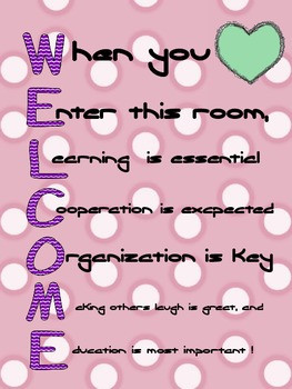 Welcome Acrostic Poem Poster