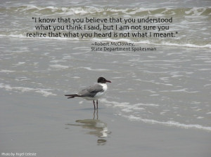 ... is not what I meant.” ~Robert McCloskey, State Department Spokesman