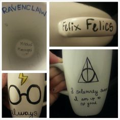 My Harry Potter DIY mug. Sharpies for 30 minutes in the oven at 425 ...