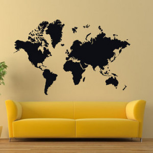 Vinyl Wall Decals World Map Country Quotes Decal Sticker Home Decor ...